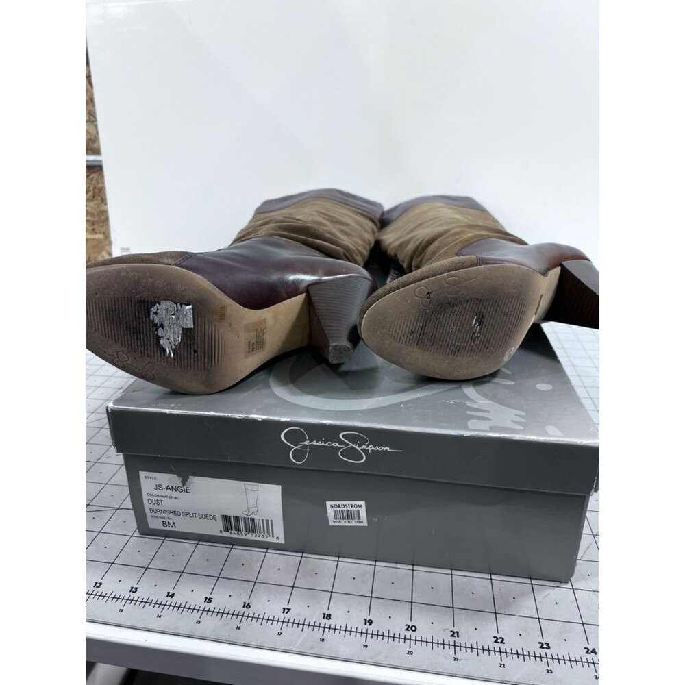 Jessica Simpson JS-Angie Women's 8Sz. Dust Burnished Split Suede Knee-High Boots - Picture 7 of 10